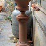 Large terracotta planter on pedestal thrown by Mark Heidenreich of Terra-Villa studio